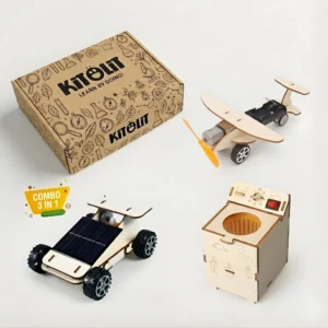 3 in 1 STEM Combo Kit – Solar Car, Aeroplane & Washing Machine
